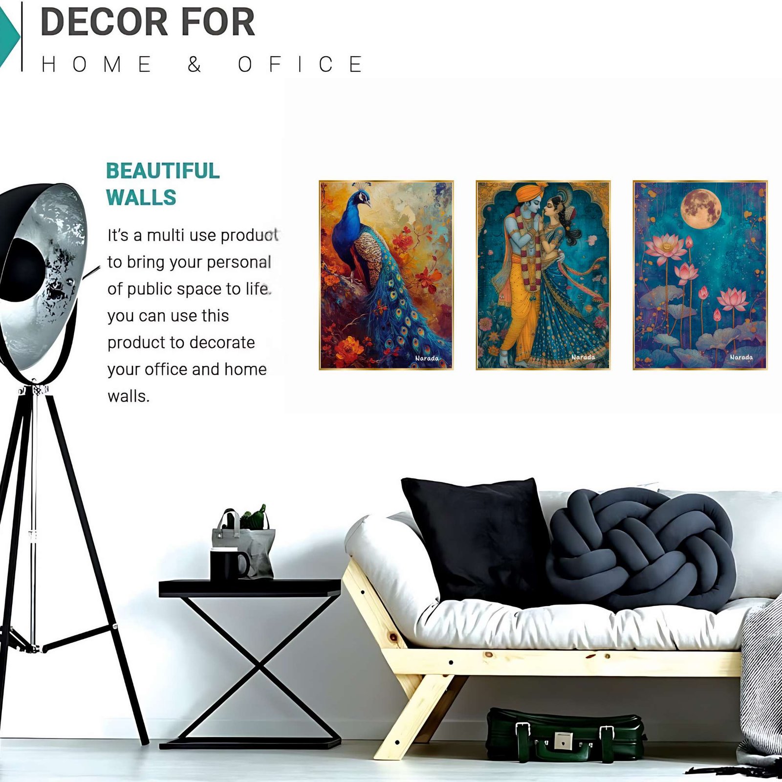 Set of Three Wall Paintings for Wall Dacoration Golden Framed Wall Paintings for Living Room & Bedroom Wall Art for Home Decoration & Office Wall Dรฉcor (24x18 inch CH-GD3-12) - Image 4