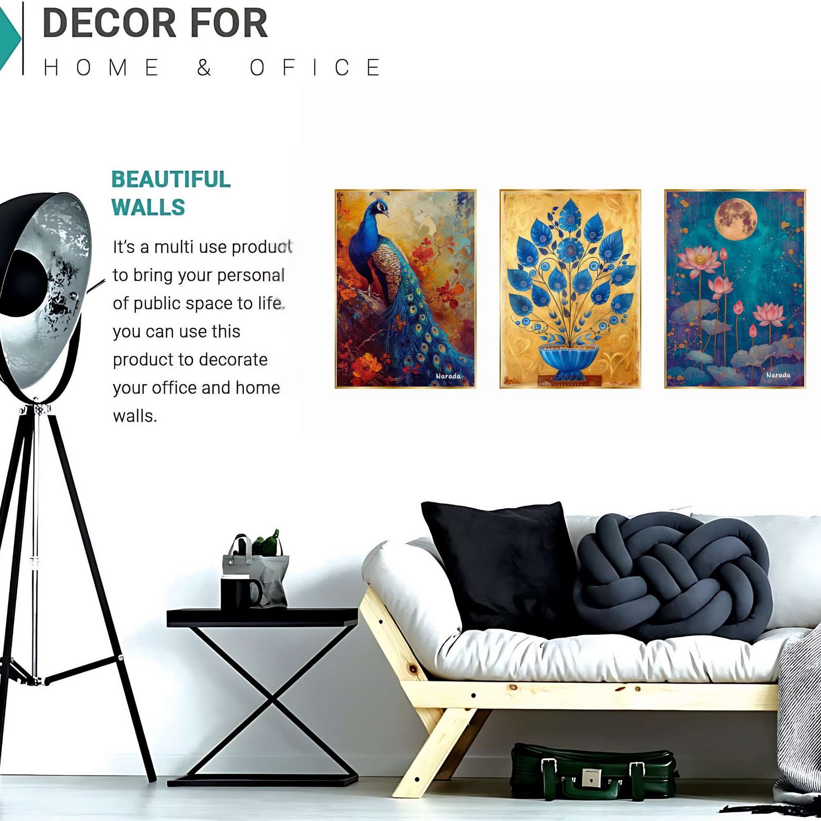 Set of Three Wall Paintings for Wall Dacoration Golden Framed Wall Paintings for Living Room & Bedroom Wall Art for Home Decoration & Office Wall Dรฉcor (24x18 inch CH-GD3-11) - Image 4